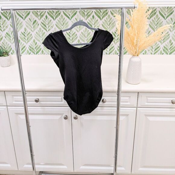 ⭐Girls Black Cap Sleeve Leotard 12-14⭐ - Picture 5 of 8
